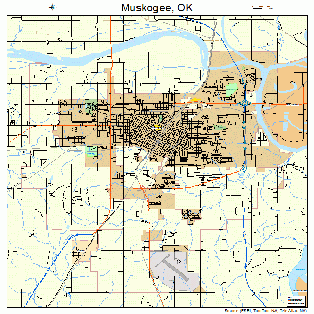 Muskogee, OK street map