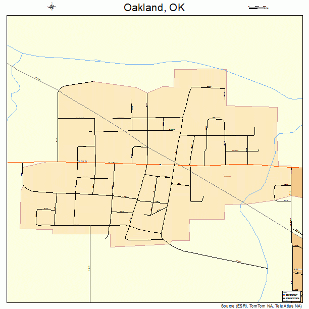 Oakland, OK street map