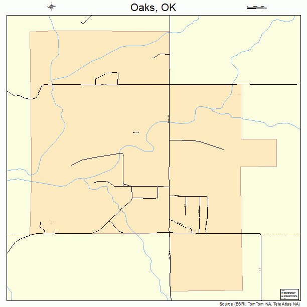 Oaks, OK street map