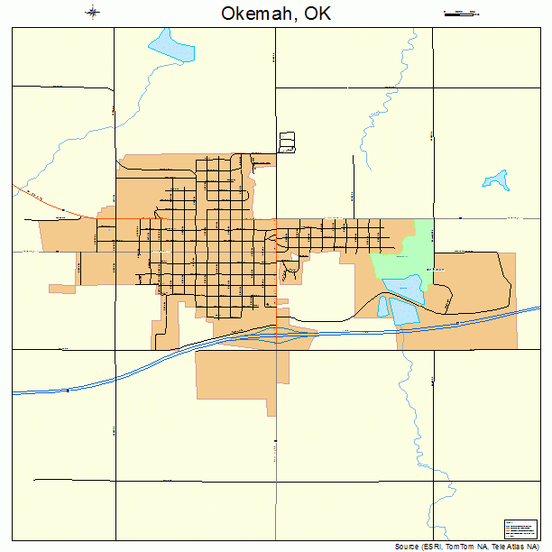 Okemah, OK street map