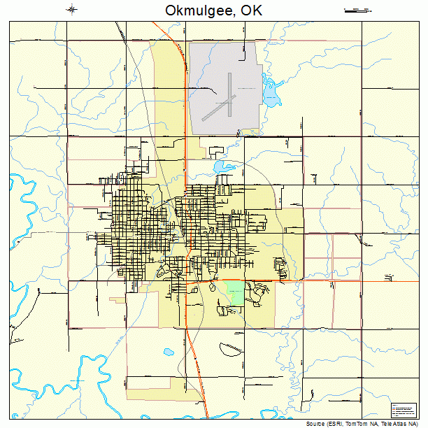 Okmulgee, OK street map