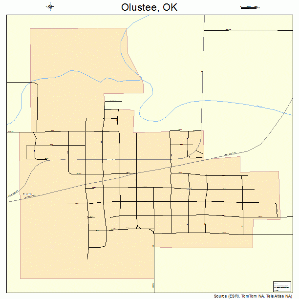 Olustee, OK street map