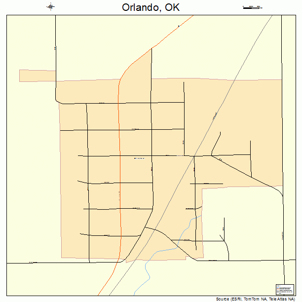 Orlando, OK street map