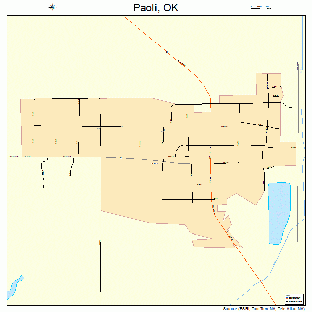 Paoli, OK street map