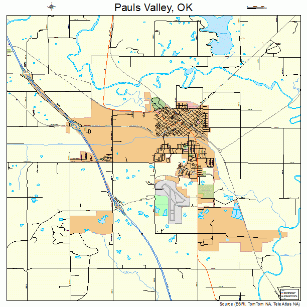 Pauls Valley, OK street map