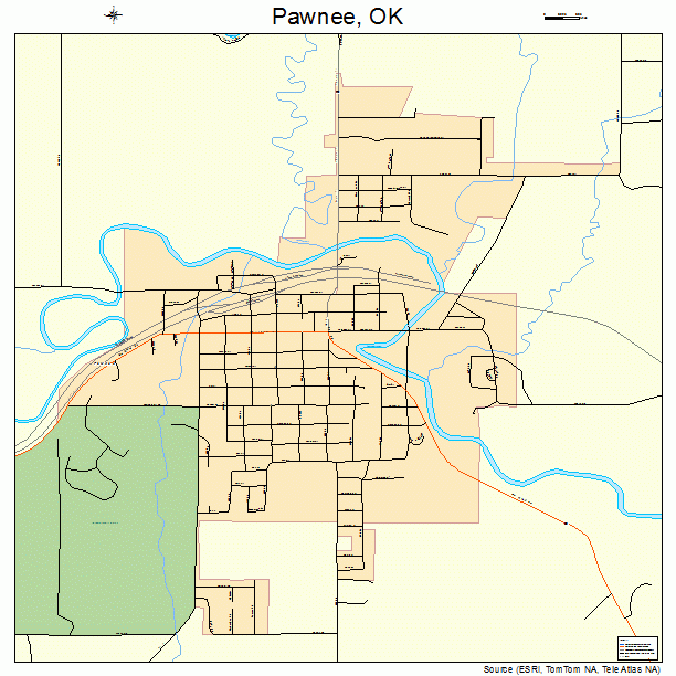 Pawnee, OK street map