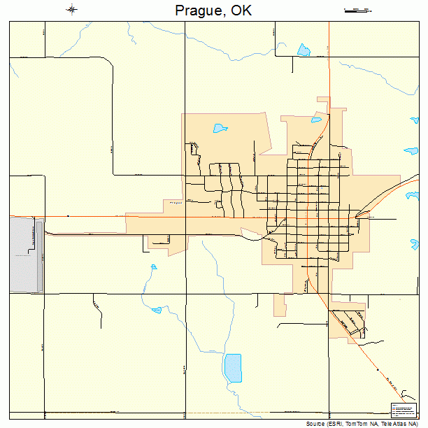 Prague, OK street map