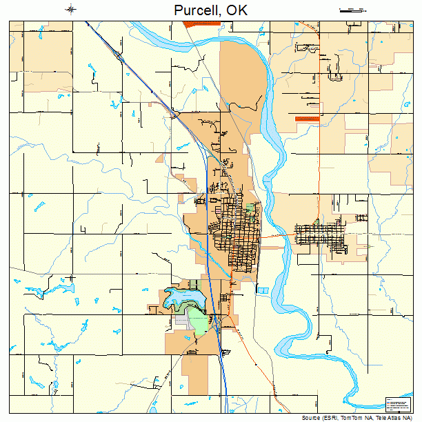 Map Of Purcell Oklahoma Purcell Oklahoma Street Map 4061150
