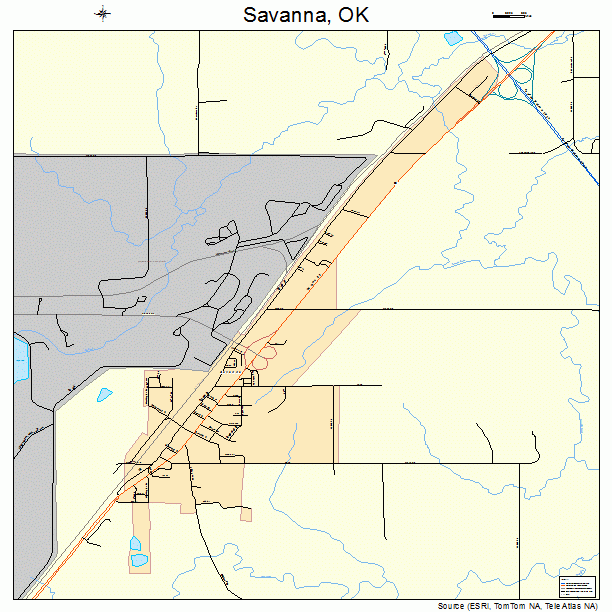 Savanna, OK street map