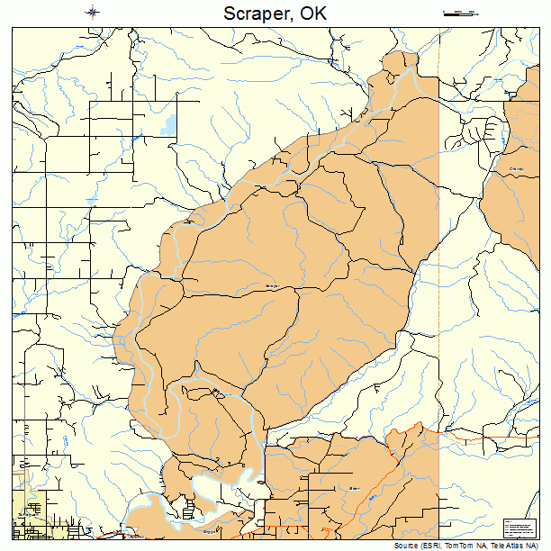 Scraper, OK street map