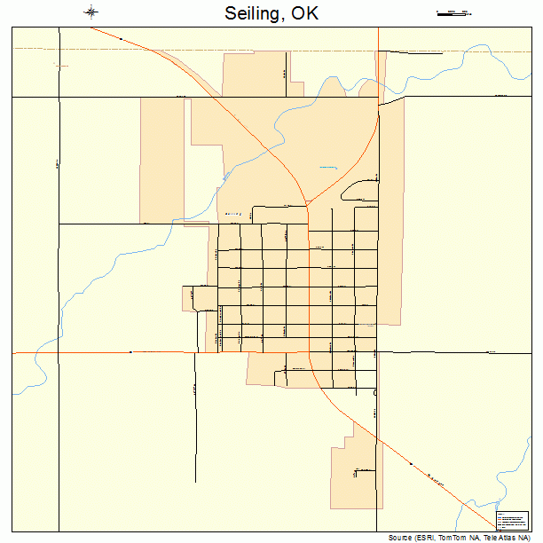 Seiling, OK street map