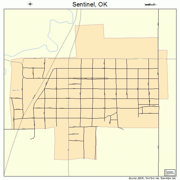 Sentinel, OK street map