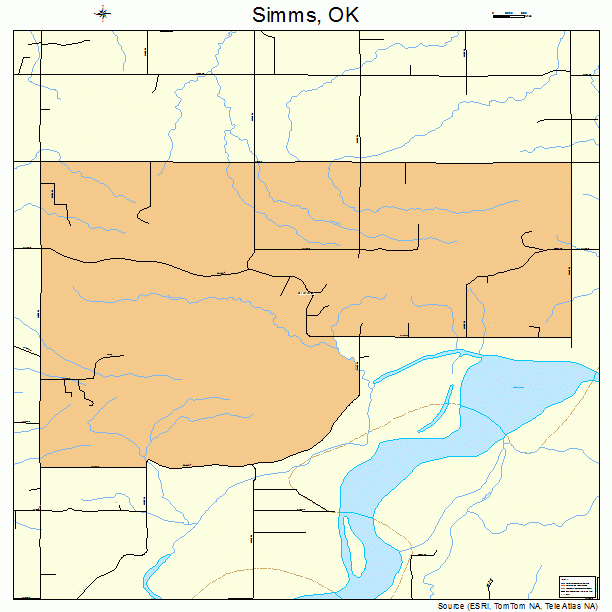 Simms, OK street map