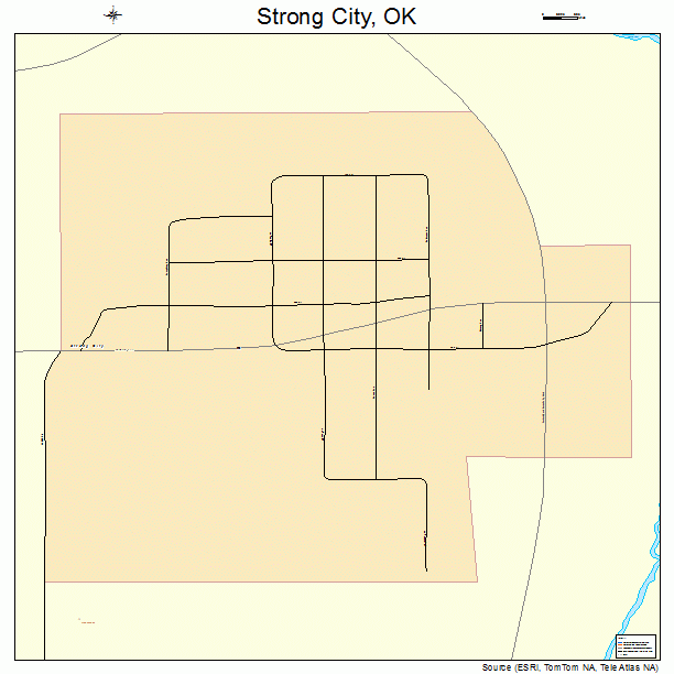 Strong City, OK street map