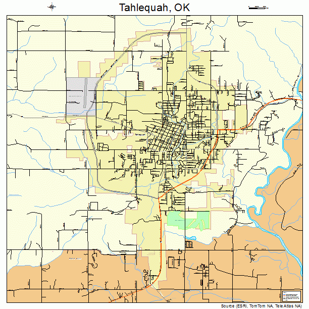Tahlequah, OK street map
