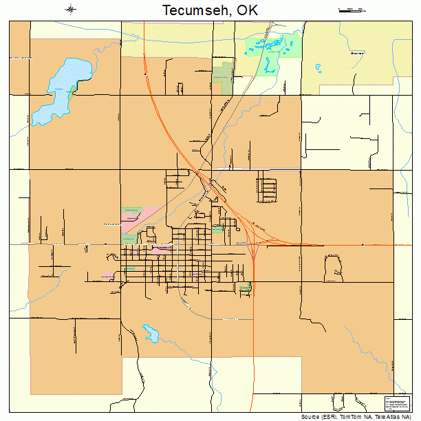 Tecumseh, OK street map
