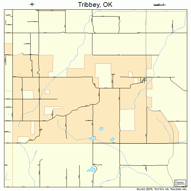 Tribbey, OK street map