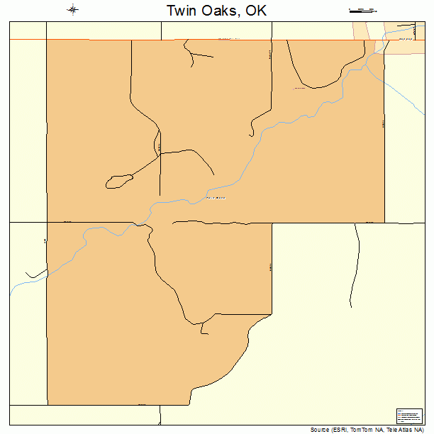 Twin Oaks, OK street map