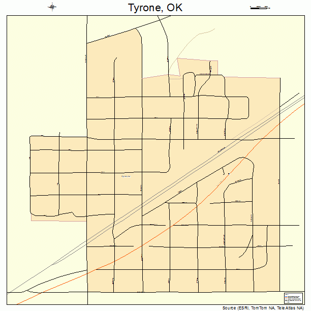 Tyrone, OK street map