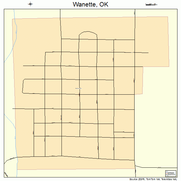 Wanette, OK street map