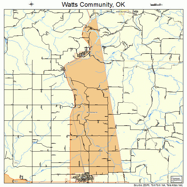 Watts Community, OK street map