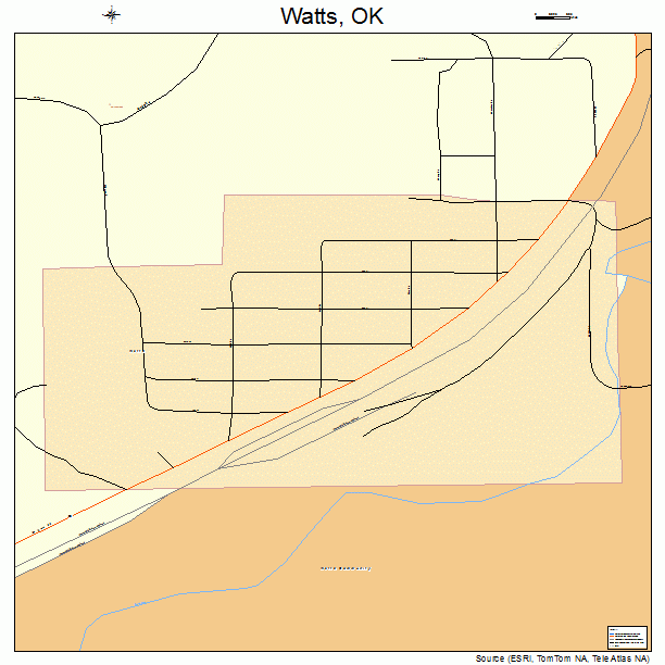 Watts, OK street map