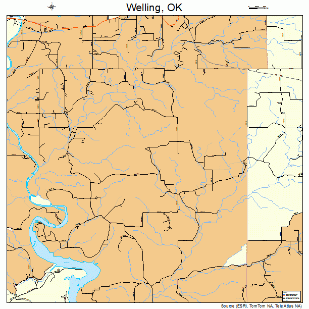 Welling, OK street map