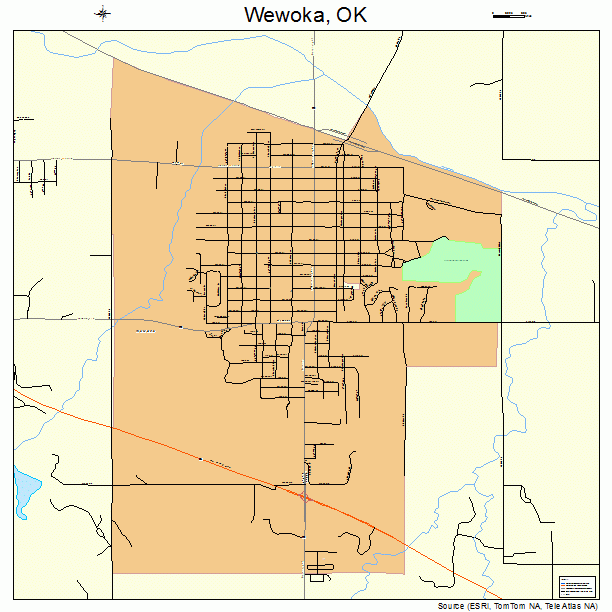 Wewoka Oklahoma Street Map 4080550