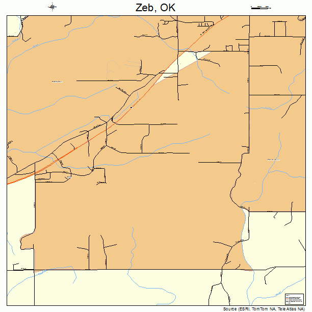 Zeb, OK street map