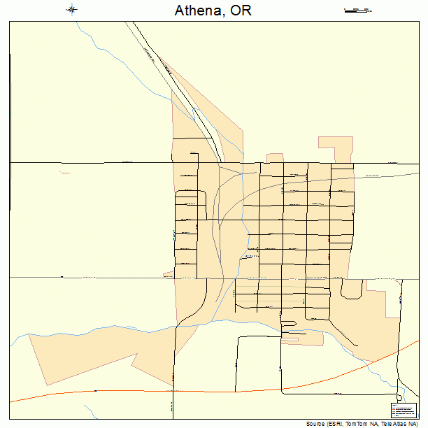 Athena, OR street map