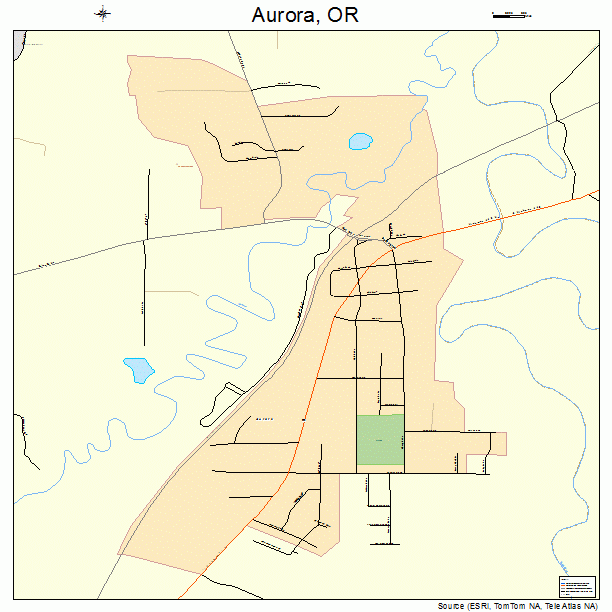 Aurora, OR street map