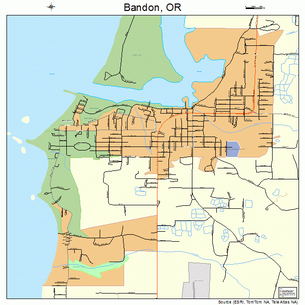 Bandon, OR street map