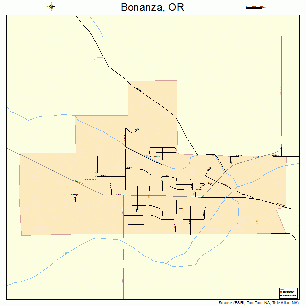 Bonanza, OR street map