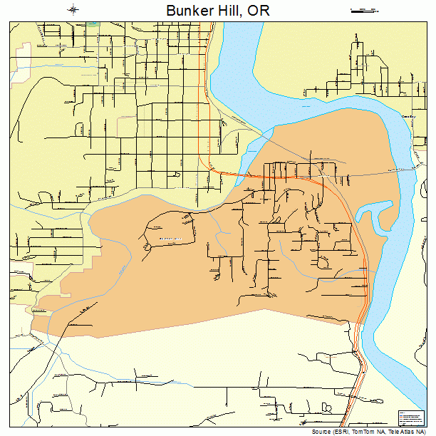 Bunker Hill, OR street map