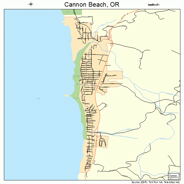 Cannon Beach, OR street map