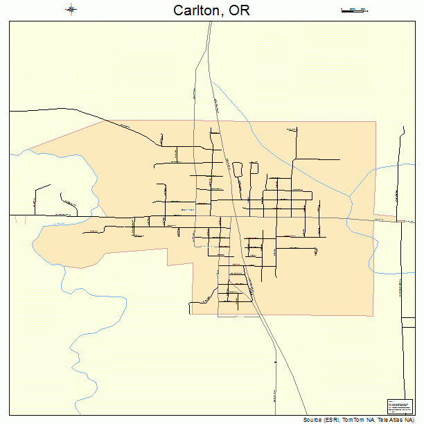 Carlton, OR street map