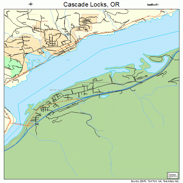 Cascade Locks, OR street map