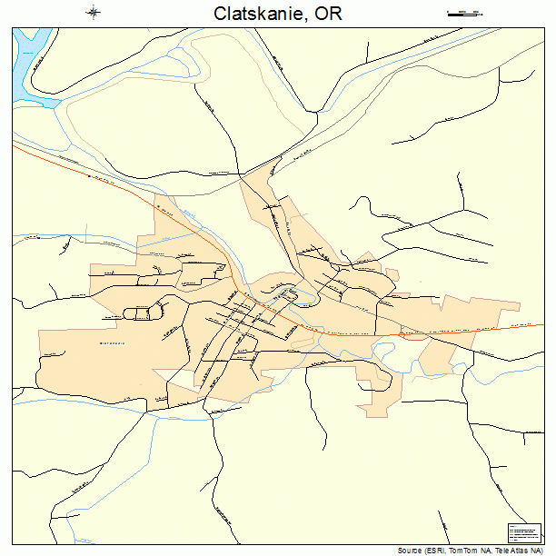 Clatskanie, OR street map