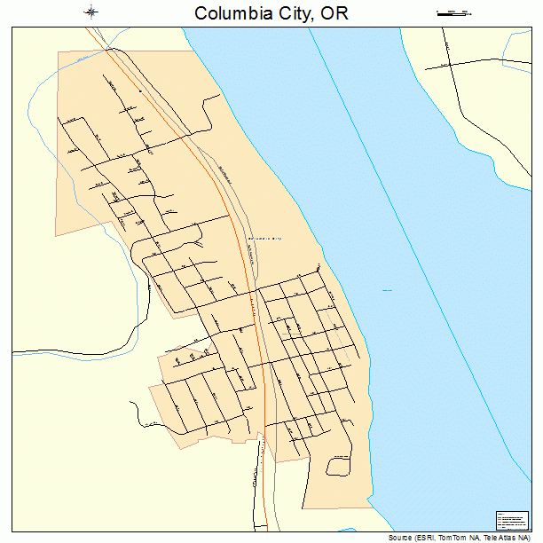 Columbia City, OR street map