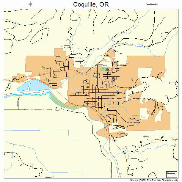 Coquille, OR street map