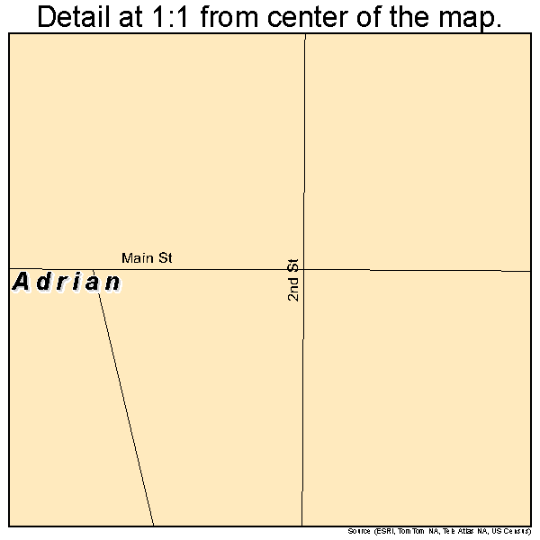 Adrian, Oregon road map detail