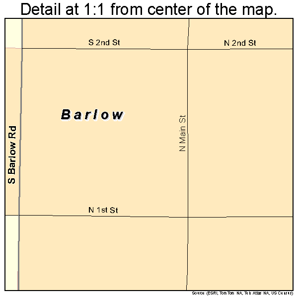 Barlow, Oregon road map detail