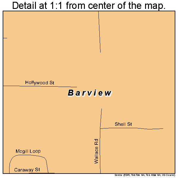 Barview, Oregon road map detail