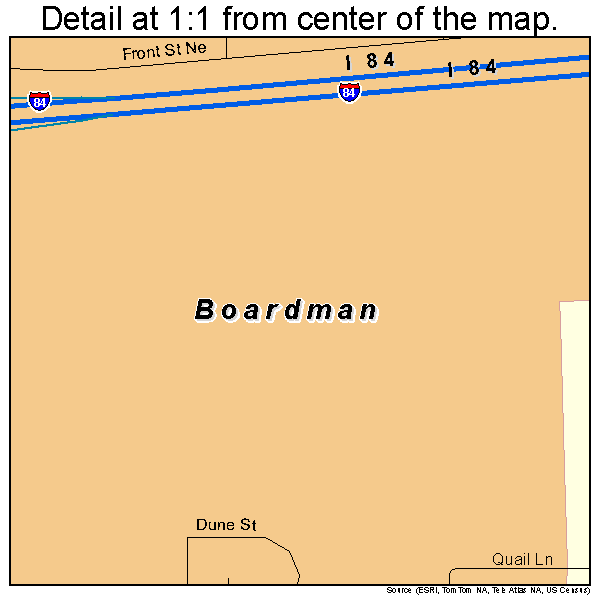 Boardman, Oregon road map detail