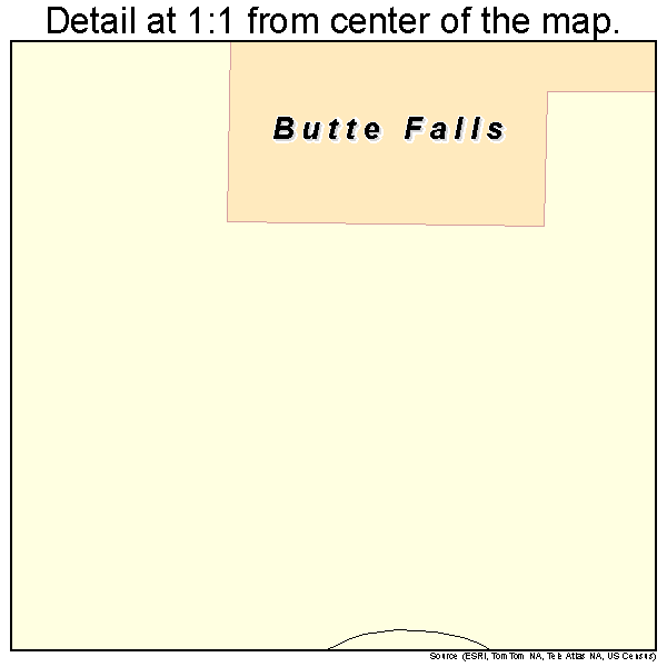 Butte Falls, Oregon road map detail