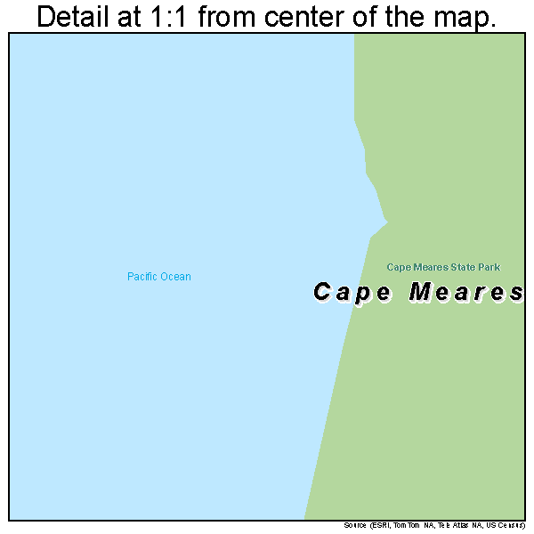 Cape Meares, Oregon road map detail