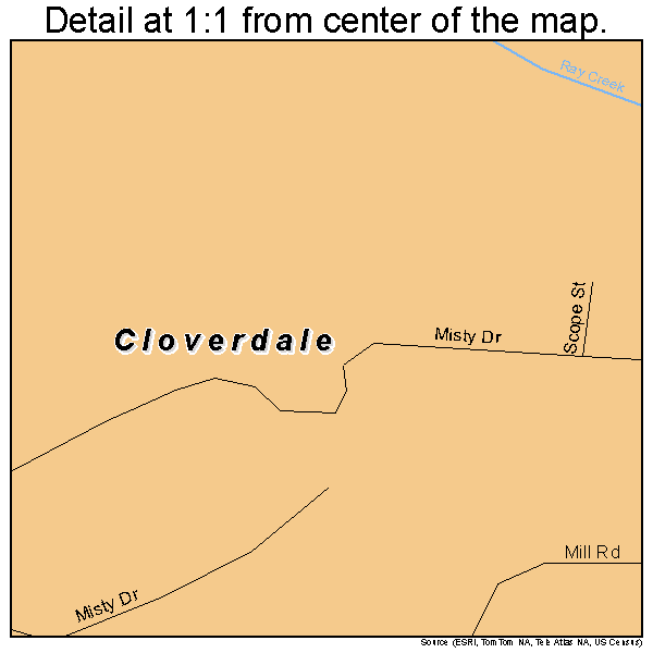 Cloverdale, Oregon road map detail