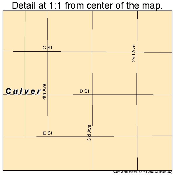 Culver, Oregon road map detail