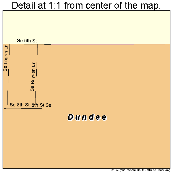 Dundee, Oregon road map detail