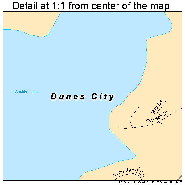 Dunes City, Oregon road map detail